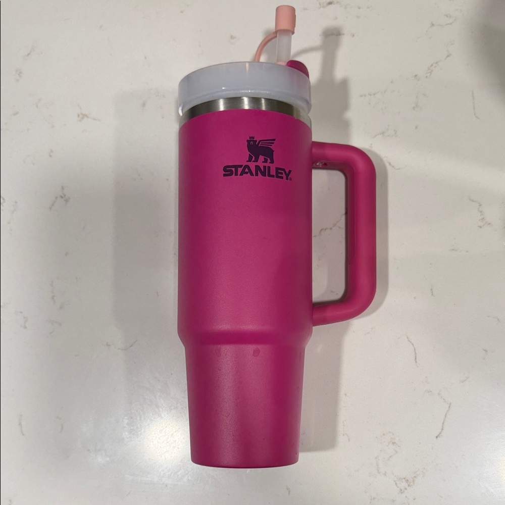 Stanley Hot Pink Insulated Tumbler with Handle and Straw Lid